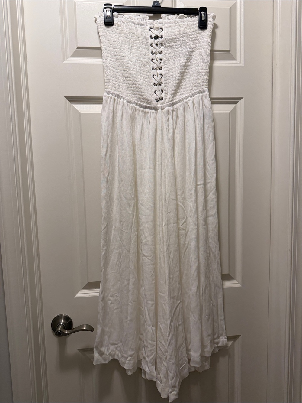 NWT Torrid smocked lace up culottes jumpsuit swimsuit cover up. Size 00 (M)